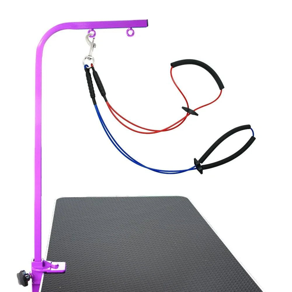 Colourful pet grooming harness with adjustable buckles, made with premium nylon for durability and comfort.