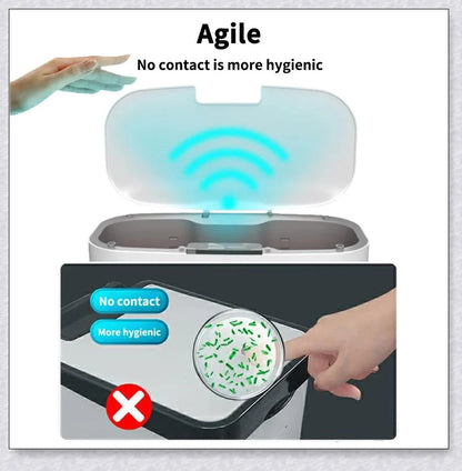 Sleek and modern automatic garbage can with motion-activated sensor for a hygienic and hassle-free waste disposal experience