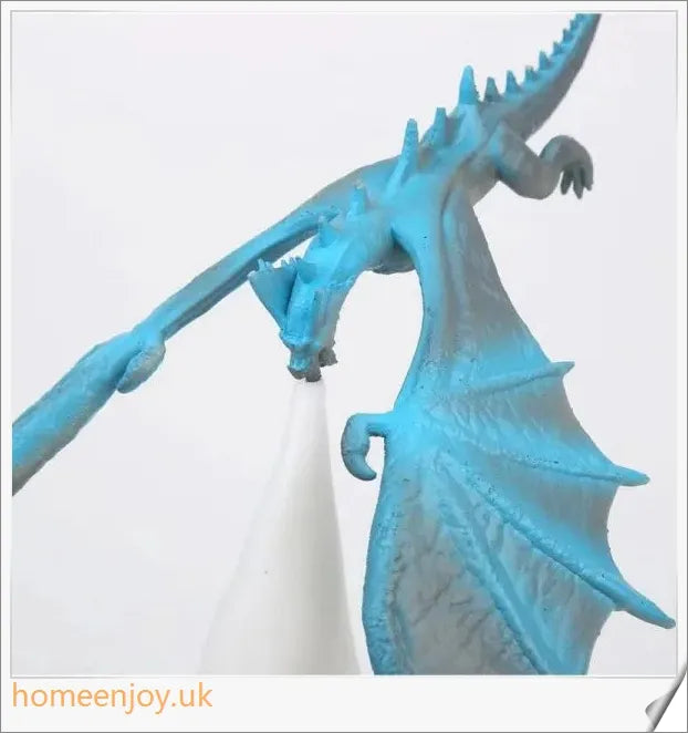 Enchanting 3D-printed fire-breathing dragon lamp with glowing LED lights, creating a magical ambiance in the home