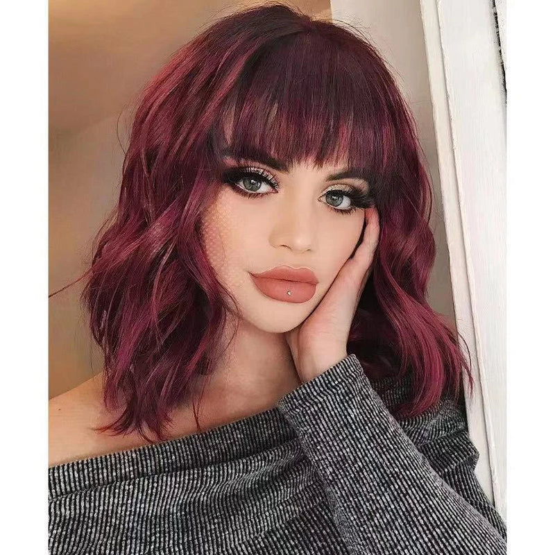 Homeenjoy UK Elegant Curly Wig with Soft Bangs: A Natural Look for Any Occasion