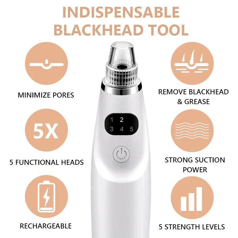 Advanced electric blackhead remover vacuum suction tool for deep pore cleansing and skin rejuvenation