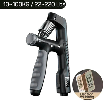Adjustable Smart Counting Hand Grip with digital counter and rubber handles for strength training