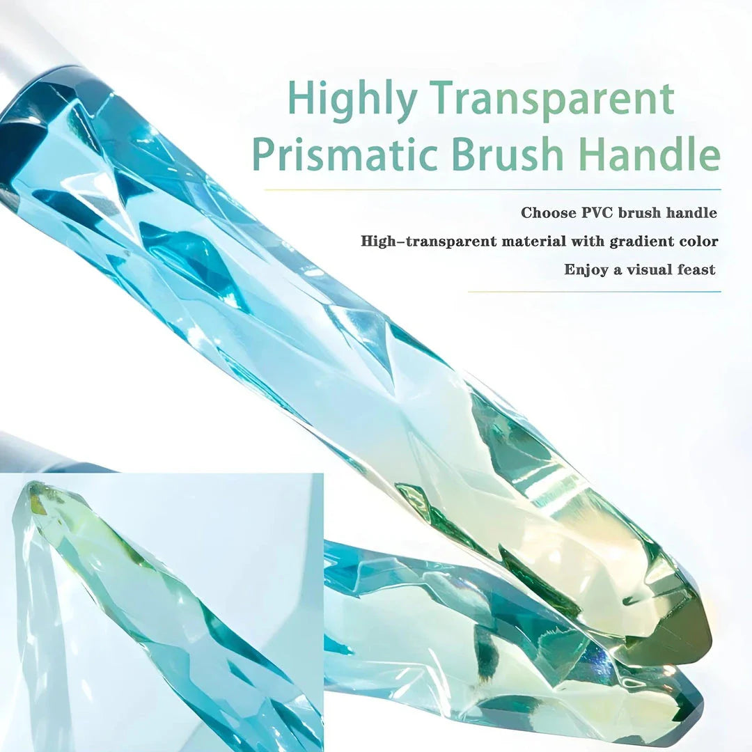 Elegant Crystal Handle Powder Makeup Brush with Prism Design for Flawless Makeup Application