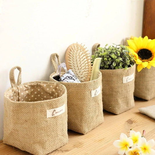 Eco-Friendly Soft Storage Basket made with natural fibres for sustainable home organisation