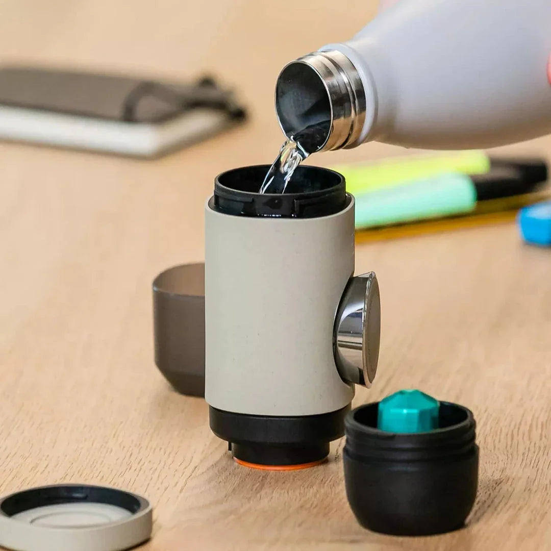 Portable Espresso Maker NS2, a compact and eco-friendly device that allows you to enjoy rich, creamy espresso anywhere.