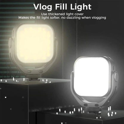 Adjustable bi-colour LED video light with 360-degree rotation bracket, rechargeable and portable fill light for DSLR, SLR and mobile devices