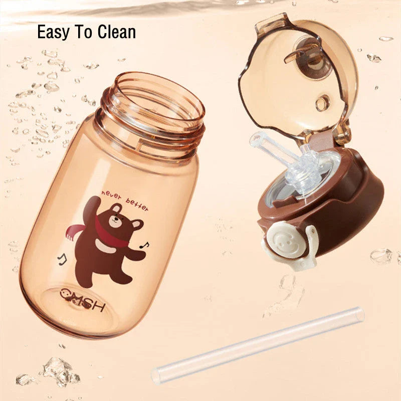 Eco-Friendly 520ml Kids Water Bottle with Vibrant Cartoon Design, Durable Tritan Construction, and Convenient Straw & Strap