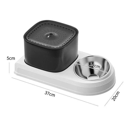 Automatic Cat Water Fountain & Feeder - 3L Dual-Function Pet Hydration Station for Feline Hydration and Feeding