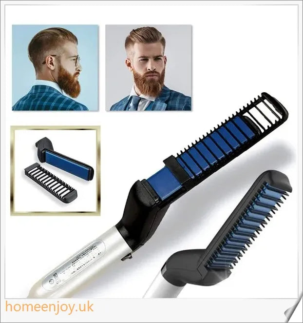 A beard straightener comb with heat barrier bristles for effortless, damage-free beard straightening