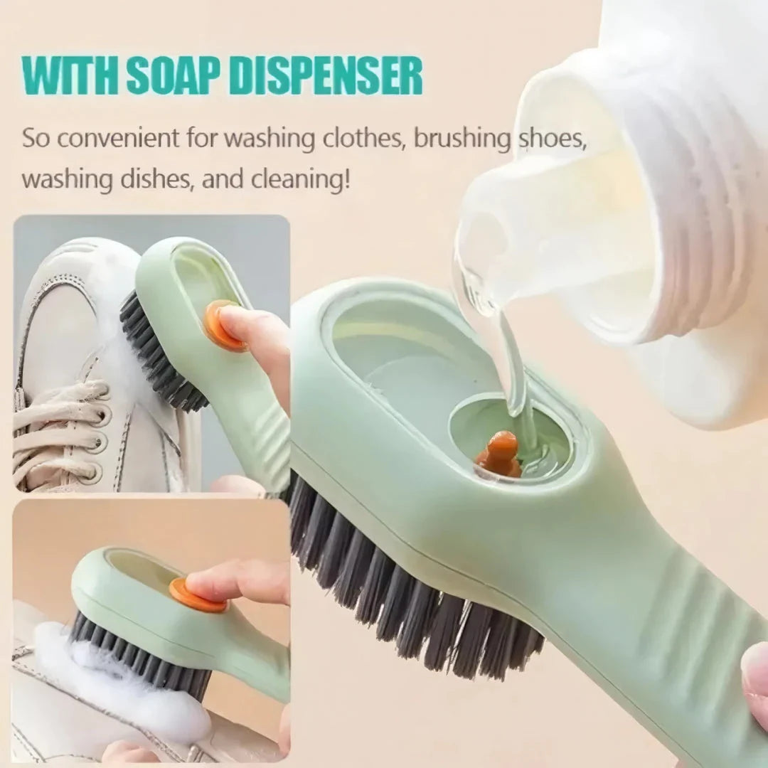 Automatic Liquid Discharge Multifunction Shoe Brush with Soft Bristles for Effortless Cleaning of Shoes, Laundry, and Surfaces