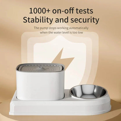 Automatic Cat Water Fountain & Feeder - 3L Dual-Function Pet Hydration Station for Feline Hydration and Feeding