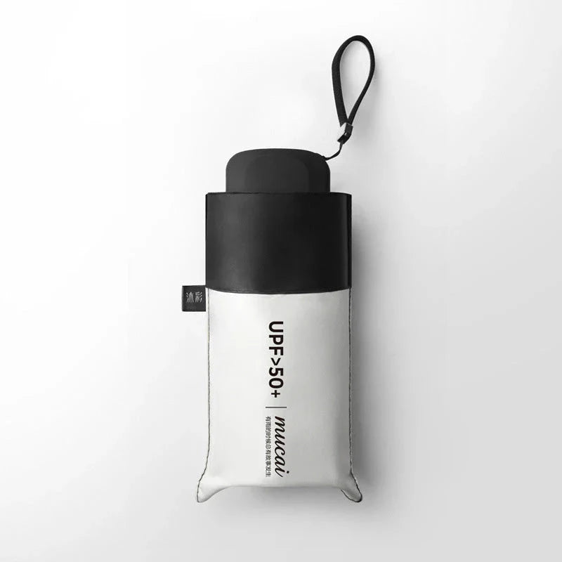 Compact, five-fold Pocket Mini Umbrella with glass-fiber frame and UPF50+ sun protection fabric