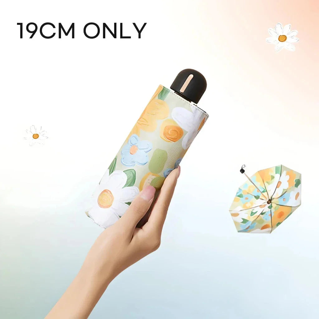 Charming floral mini umbrella with adjustable fit and waterproof fabric for practical and stylish weather protection