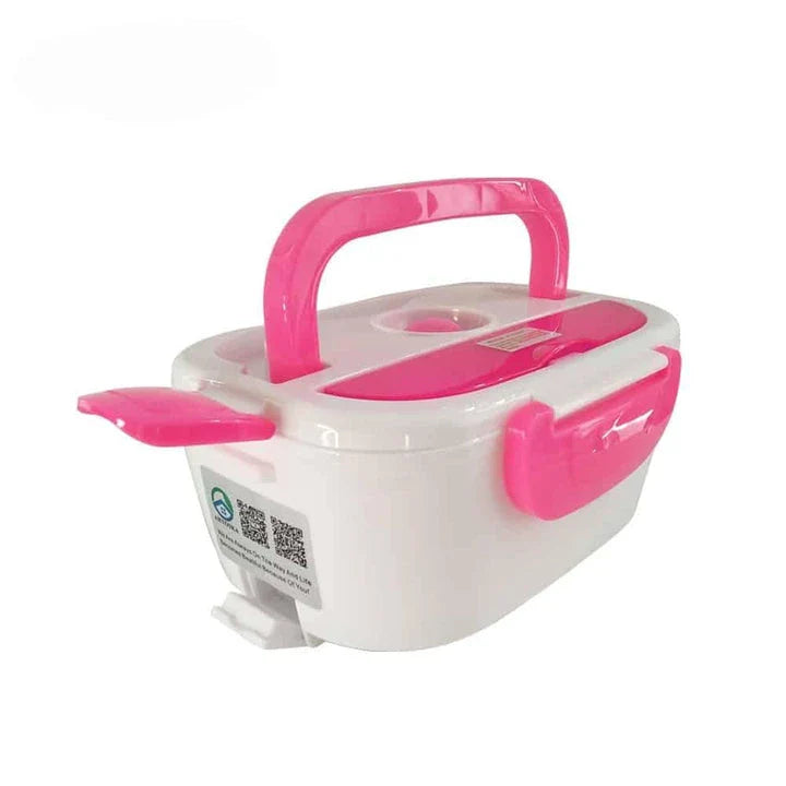 Portable Electric Heating Lunch Box with 1.2-litre capacity, 40-watt heating, and durable plastic construction for hot, freshly prepared meals on the go.