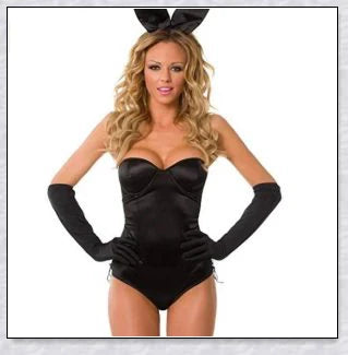 Elegant velvet bunny costume with a captivating design, perfect for Halloween, roleplay, and costume parties