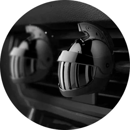 Aluminium alloy Medieval Knight Helmet shaped air freshener with fragrance tablet for vehicle interiors