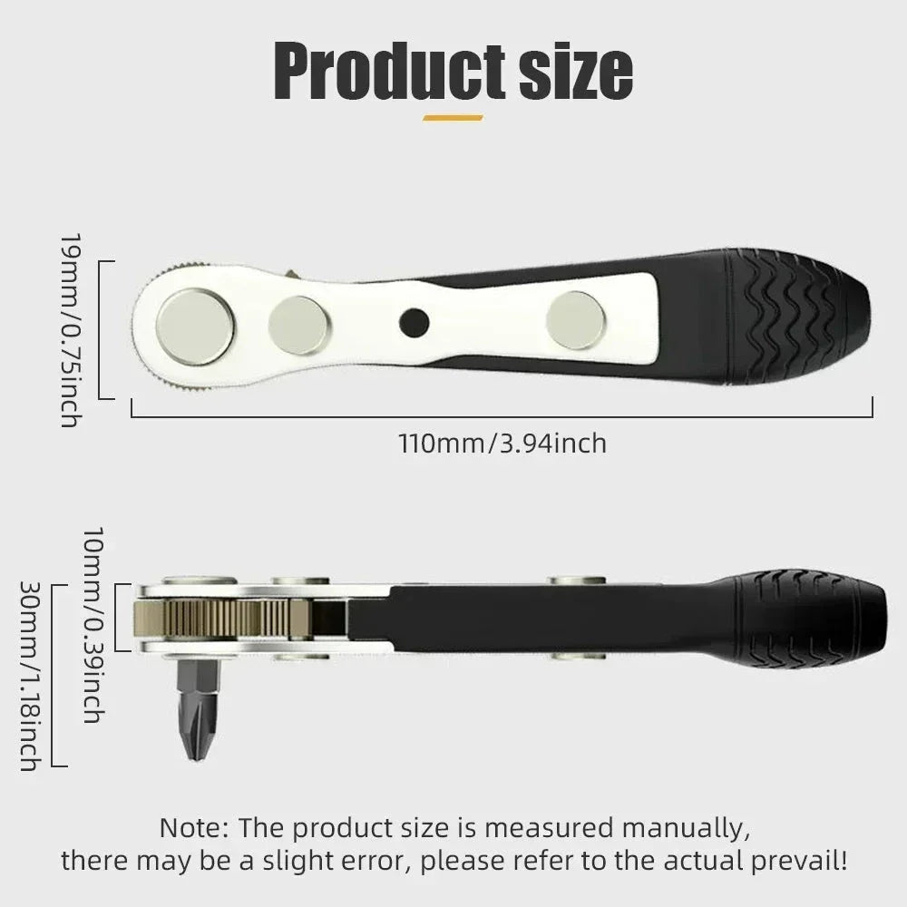 Compact Mini Ratchet Wrench & Screwdriver with magnetic adsorption and quick-release mechanism for precise repair work in tight spaces
