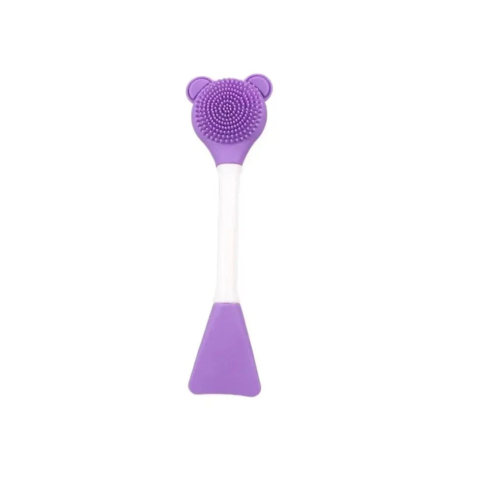 Luxurious silicone bear-shaped face mask applicator brush in various colours for effortless, even skincare product application