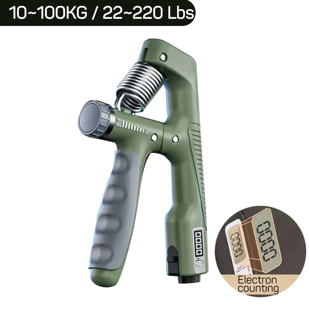 Adjustable Smart Counting Hand Grip with digital counter and rubber handles for strength training