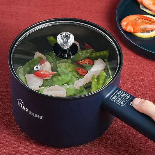 Emerald Green or Sapphire Blue Multi-Function Electric Cooker with Steaming Grid and Intuitive Controls