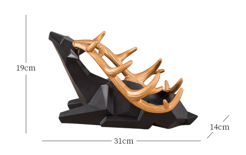 Elegant Nordic-style wine rack with deer decoration, perfect for dining table decor