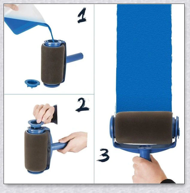 Paint Roller Pro No-Mess Kit with large paint chamber and micro-fibre roller head for flawless, mess-free painting