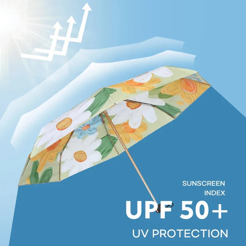 Charming floral mini umbrella with adjustable fit and waterproof fabric for practical and stylish weather protection