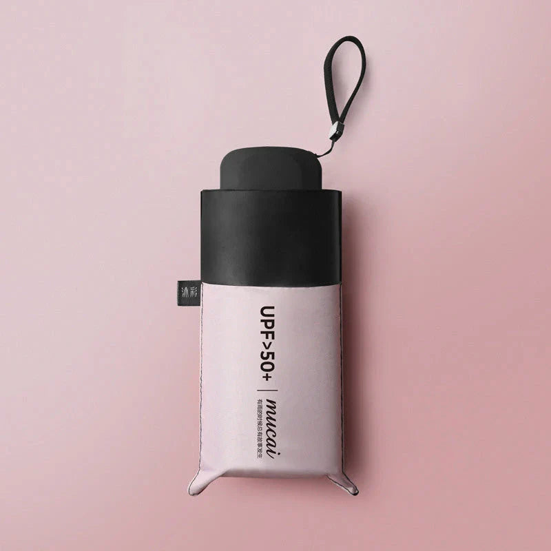 Compact, five-fold Pocket Mini Umbrella with glass-fiber frame and UPF50+ sun protection fabric