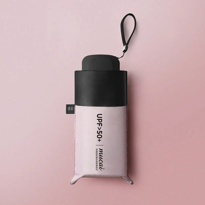 Compact, five-fold Pocket Mini Umbrella with glass-fiber frame and UPF50+ sun protection fabric