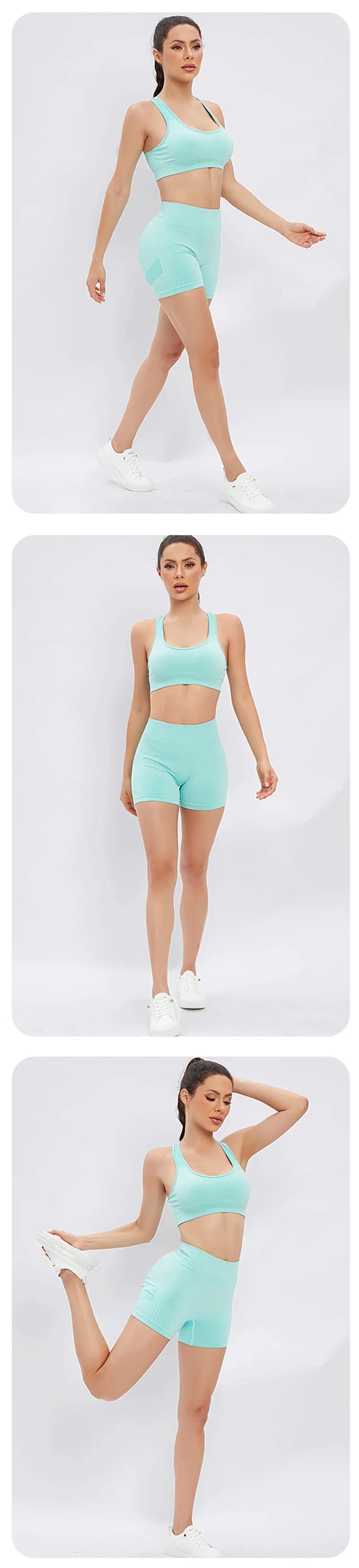 Homeenjoy UK Seamless Yoga Set: Women's Vest and Shorts Tracksuit for Effortless Gym Style