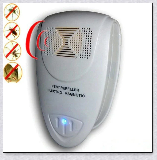 Ultrasonic bat repellent device with high-frequency soundwaves to drive away pests without harming humans or pets