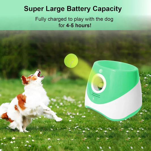Compact Automatic Dog Tennis Ball Launcher in Turquoise Colour, Ideal for Interactive Fetch Games with Dogs