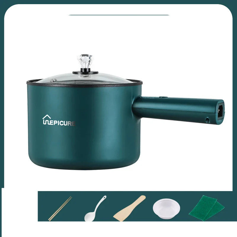 Emerald Green or Sapphire Blue Multi-Function Electric Cooker with Steaming Grid and Intuitive Controls