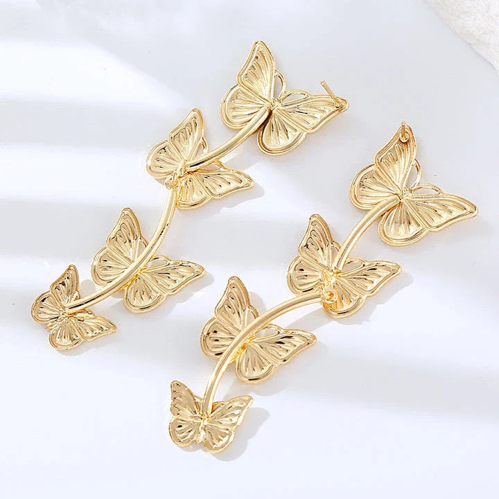 Bohemian vintage butterfly drop earrings made of premium zinc alloy for a captivating and durable look