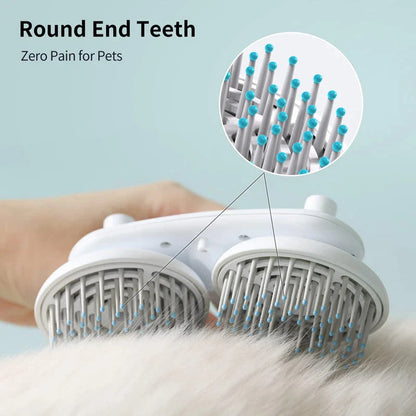 Dual-Head Electric Pet Grooming Brush with Negative Ion Technology for Effortless, Salon-Quality Coat Care