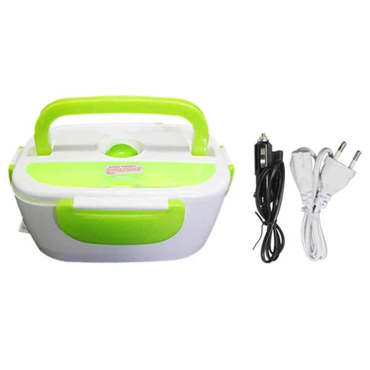 Portable Electric Heating Lunch Box with 1.2-litre capacity, 40-watt heating, and durable plastic construction for hot, freshly prepared meals on the go.