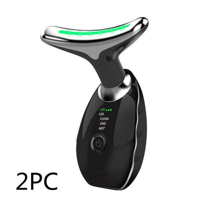 Neck and Face Beauty Device with Colorful LED Photon Therapy for Skin Tightening, Wrinkle Reduction and Double Chin Removal