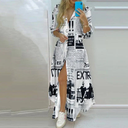 Elegant long sleeve shirt dress in white, navy, and burgundy colours with button-down design and flattering silhouette