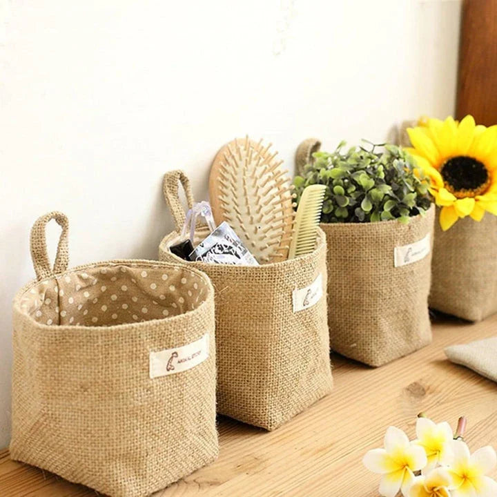 Eco-Friendly Soft Storage Basket made with natural fibres for sustainable home organisation