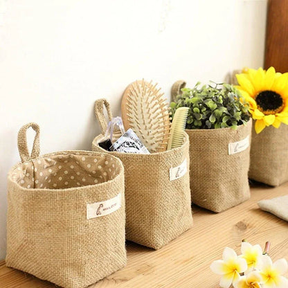 Eco-Friendly Soft Storage Basket made with natural fibres for sustainable home organisation