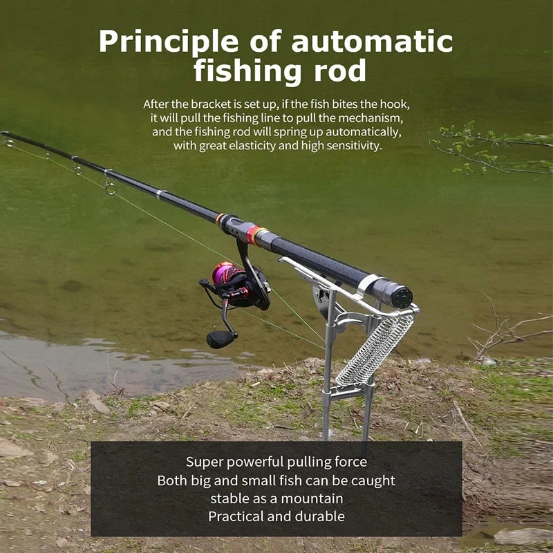 Premium stainless steel sea fishing rod holder with automatic lifter feature for securing and raising fishing rods