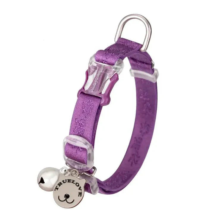 Adjustable Comfort Collar for Cats & Small Dogs in various colours, including black, blue, purple, and red