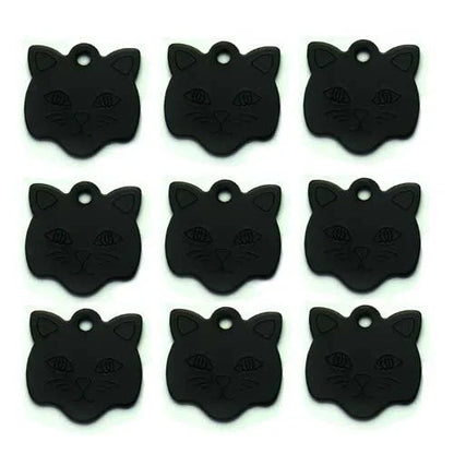 Customisable cat ID tags made from premium aluminium in a variety of vibrant colours
