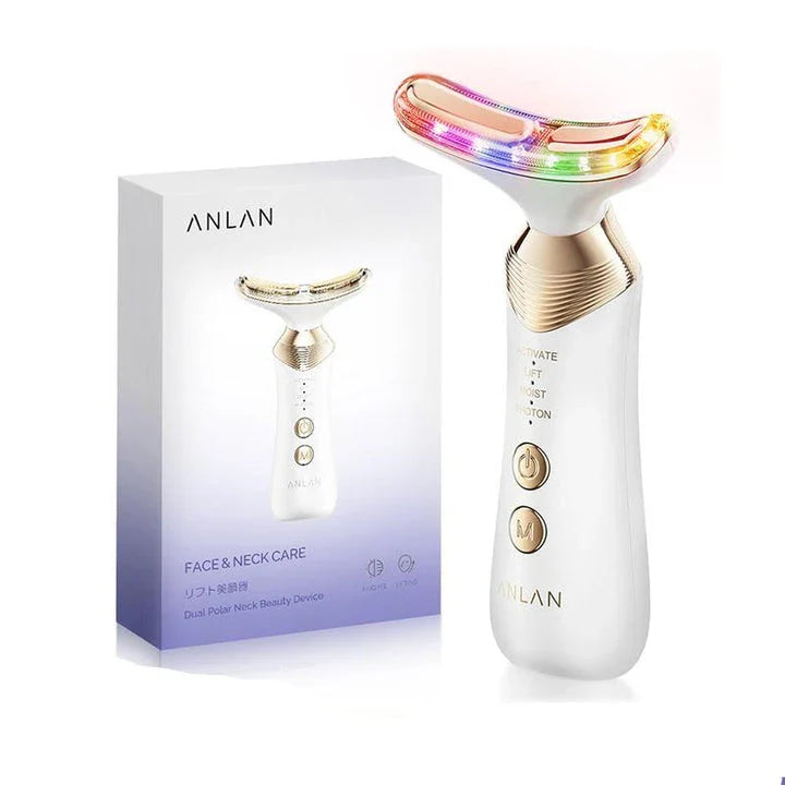 Dual Polar Neck and Face Lifting Device with 24K Gold-Plated Contact and 5-Colour Phototherapy