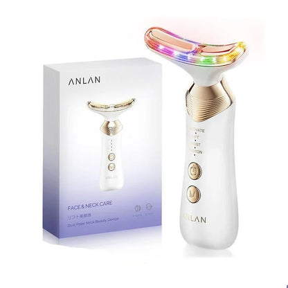 Dual Polar Neck and Face Lifting Device with 24K Gold-Plated Contact and 5-Colour Phototherapy