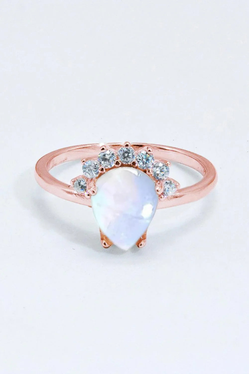 Elegant 925 sterling silver ring featuring a natural moonstone with a captivating blue-violet shimmer