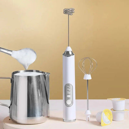 Premium handheld electric milk frother with high-speed rotation, rechargeable power, and ergonomic design for creating silky-smooth, café-quality froth.
