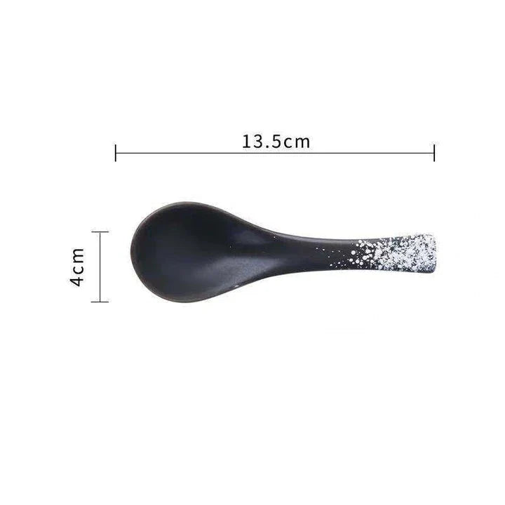 Elegant Japanese ceramic soup spoon in various colours for refined dining
