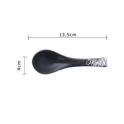 Elegant Japanese ceramic soup spoon in various colours for refined dining