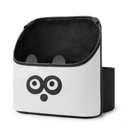 Cute Cartoon Leather Car Seat Organiser with Multi-Function Storage for Papers, Cups, and Phablet